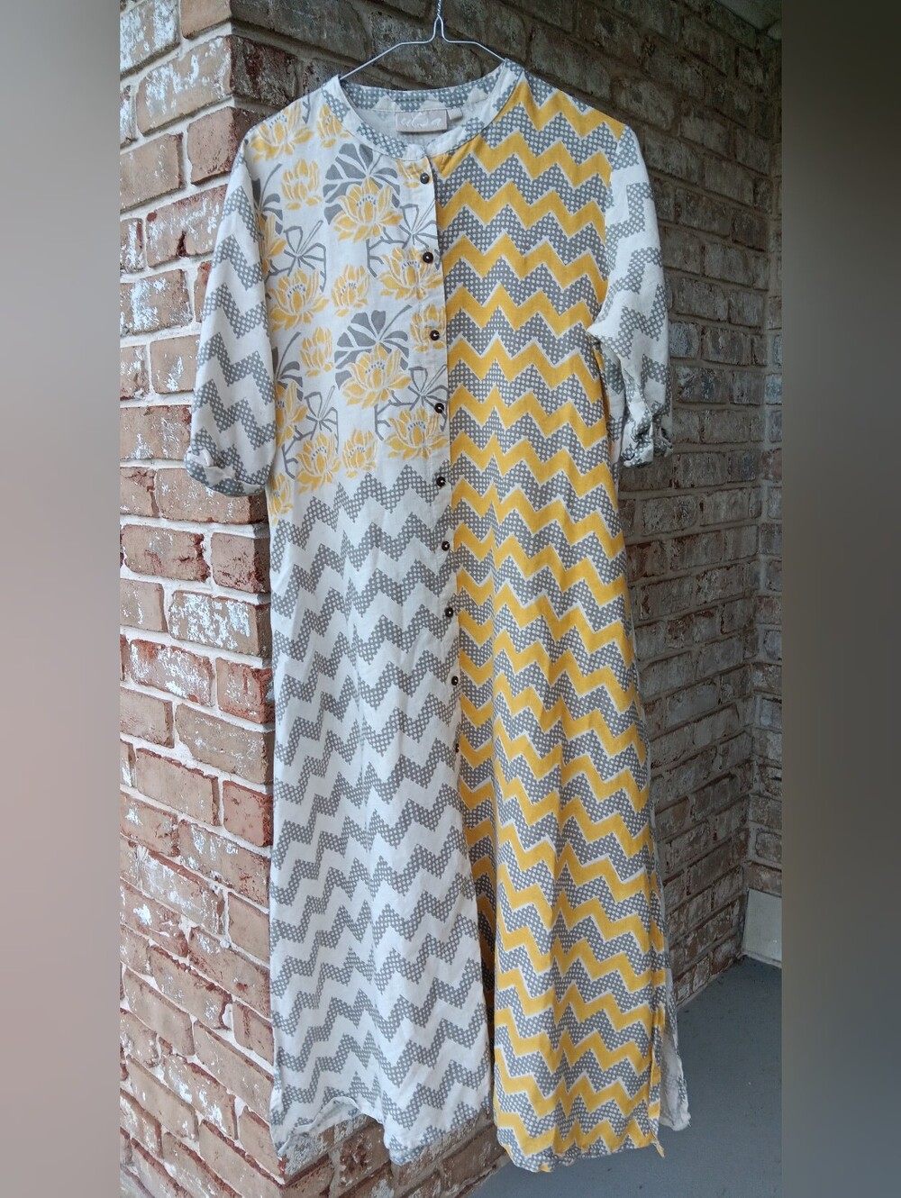 Cotton & Linen Button-Front Dress